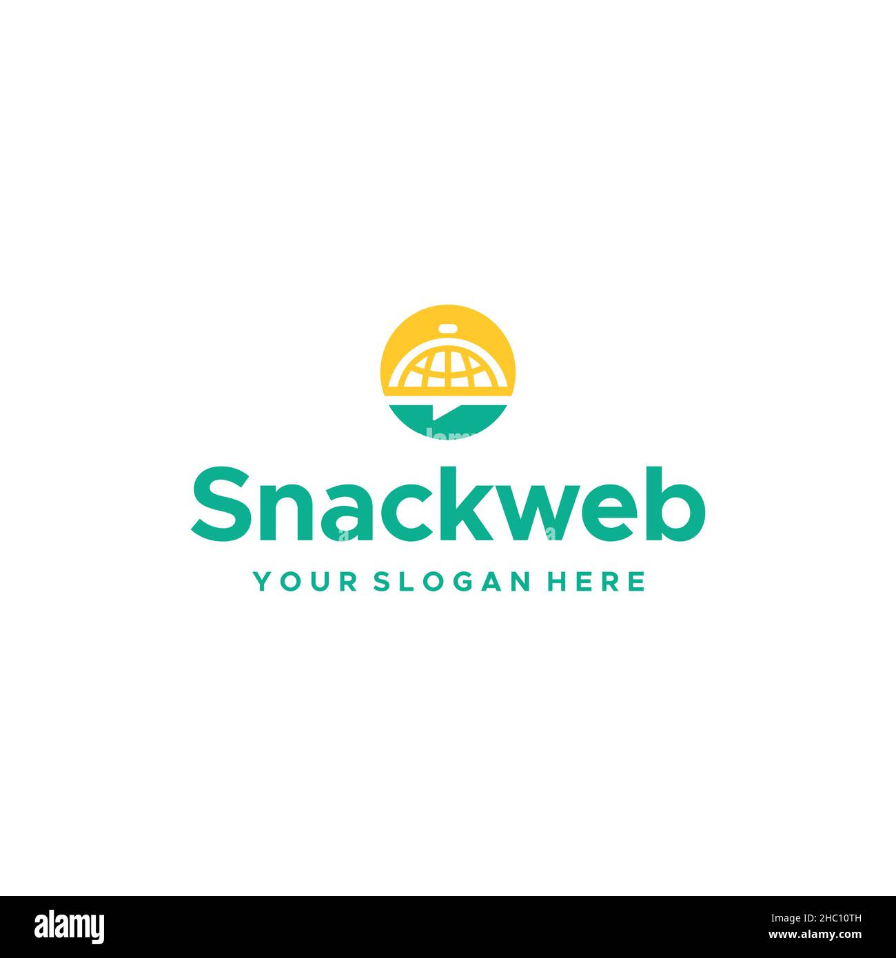Modern flat colorful SNACK WEB browser logo design Stock Vector