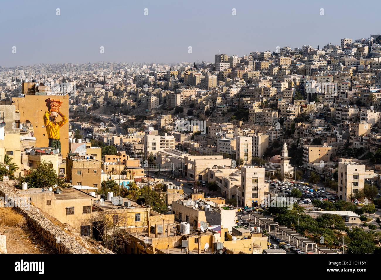 The Amman Skyline Taken From The Citadel, Amman, Jordan. Stock Photo