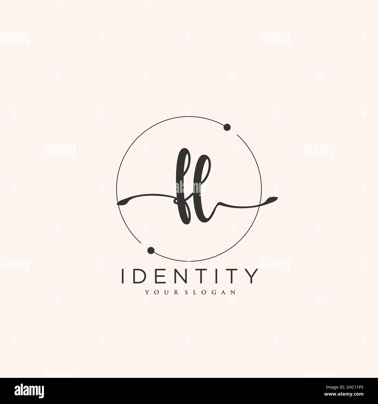 FL Handwriting logo vector art of initial signature, wedding, fashion, jewerly, boutique, floral and botanical with creative template for any company Stock Vector