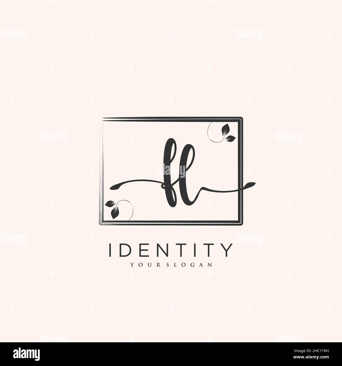FL Handwriting logo vector art of initial signature, wedding, fashion, jewerly, boutique, floral and botanical with creative template for any company Stock Vector