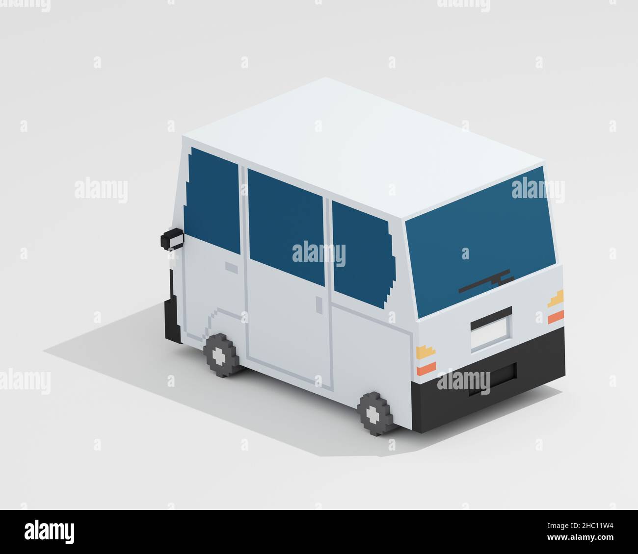Mini Van Rendering Mini van, a digital art of Asian transportation white small van car ...