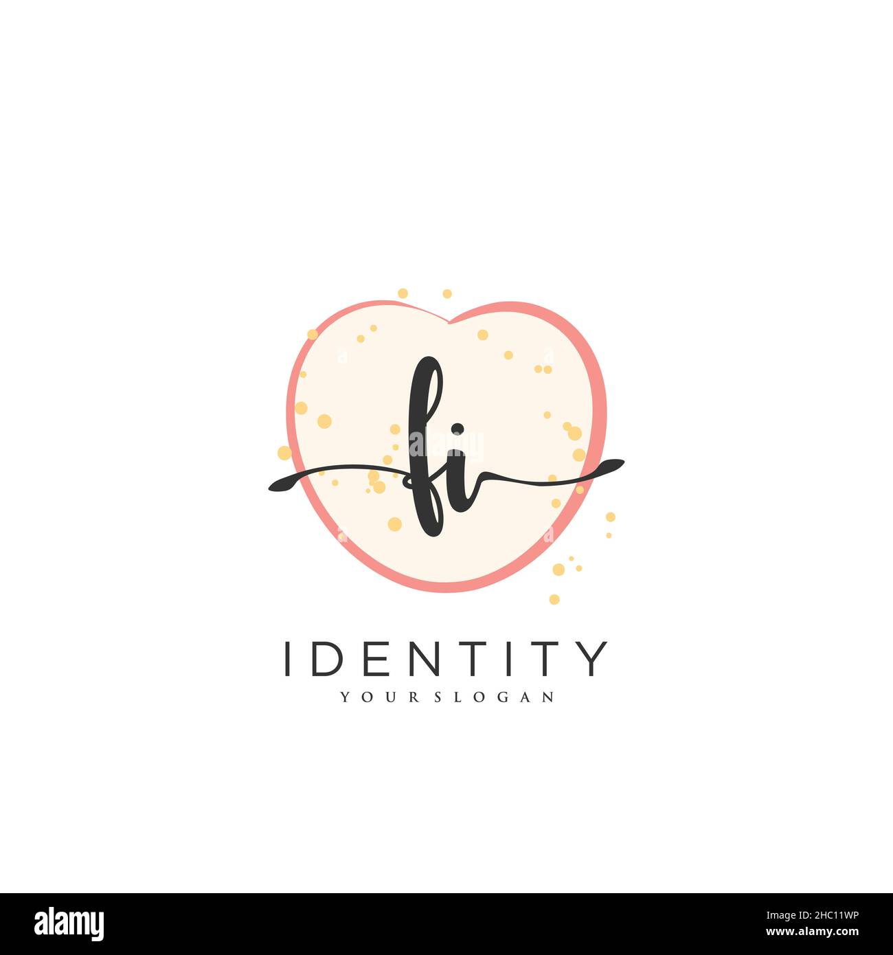 FI Handwriting logo vector art of initial signature, wedding, fashion ...