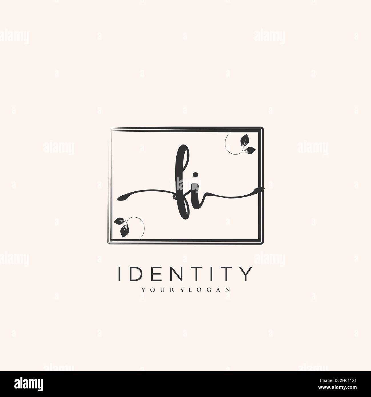 FI Handwriting logo vector art of initial signature, wedding, fashion ...