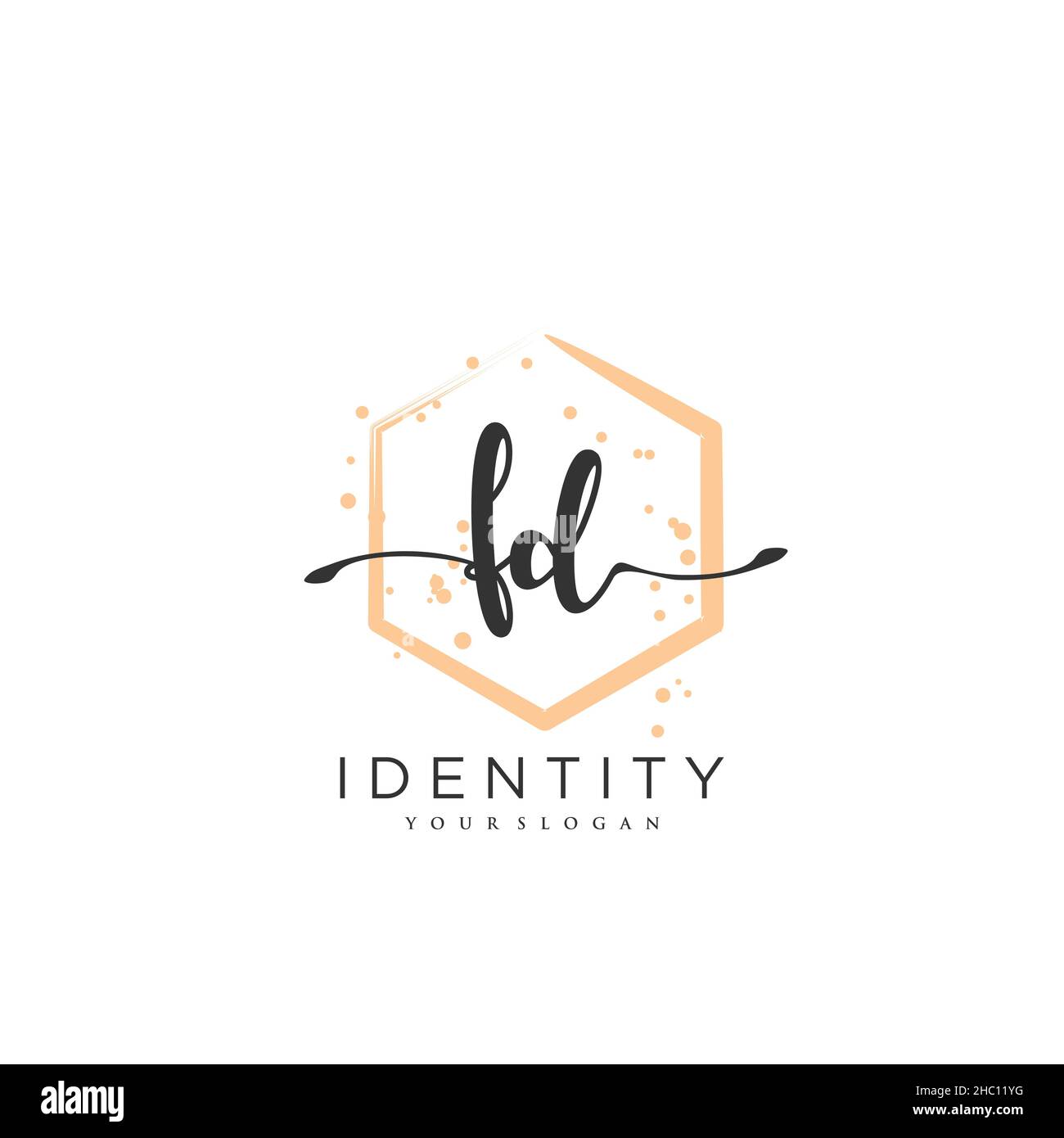 FD Handwriting logo vector art of initial signature, wedding, fashion, jewerly, boutique, floral and botanical with creative template for any company Stock Vector