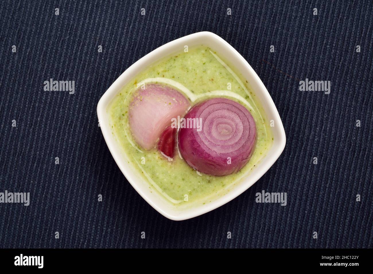 Pickle Onion with Pudina Chutney in Bowl Stock Photo Alamy