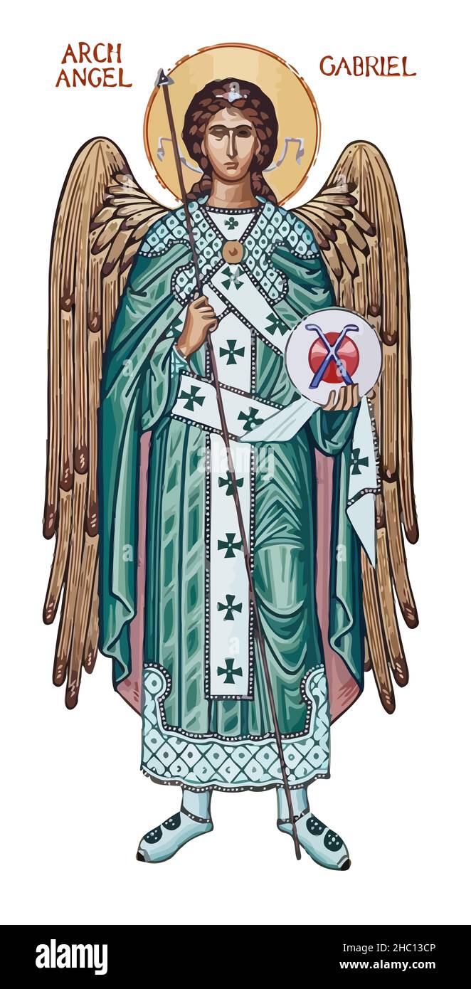 archangel gabriel warrior holy illustration Stock Photo