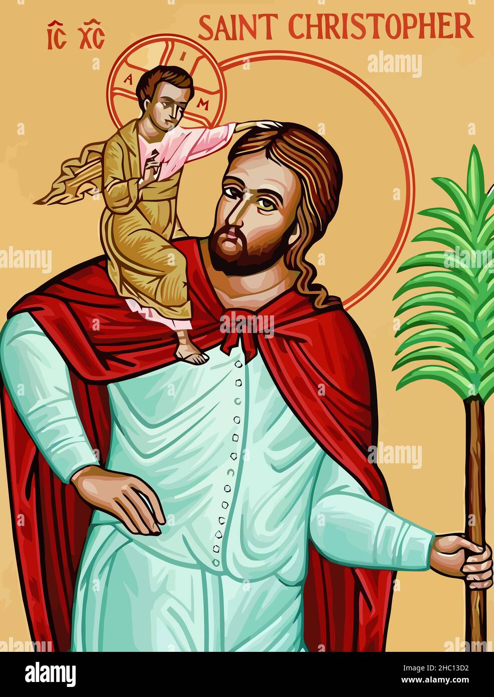 saint christopher holy faith religion illustration Stock Photo