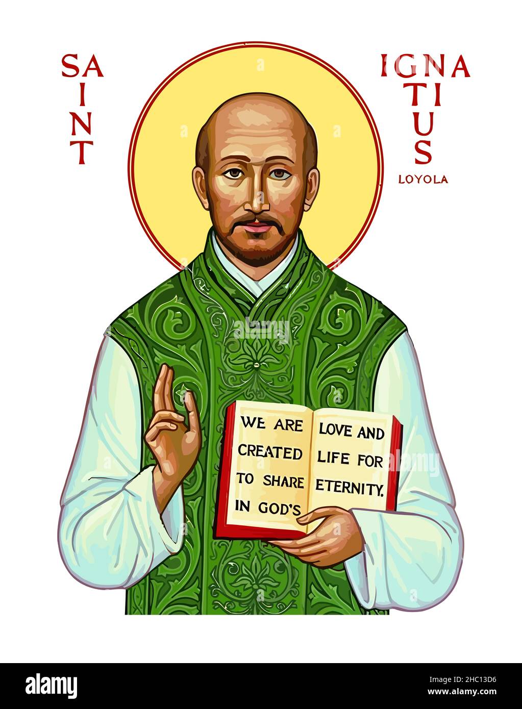 saint iginatius loyola holy faith religion illustration Stock Photo
