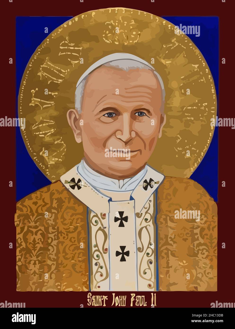 saint jonh pau pope faith religion illustration Stock Photo