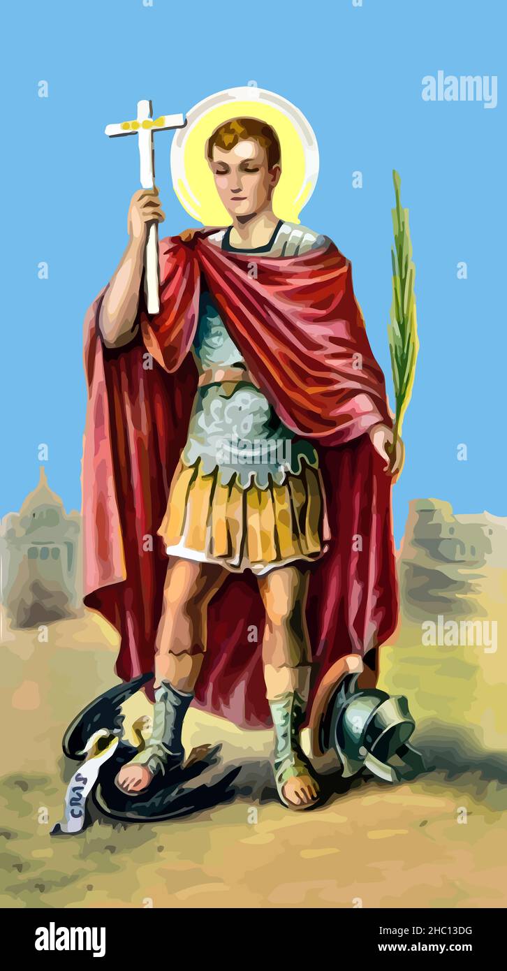 st expeditus legend warrior speedy cases  illustration holy saint Stock Photo