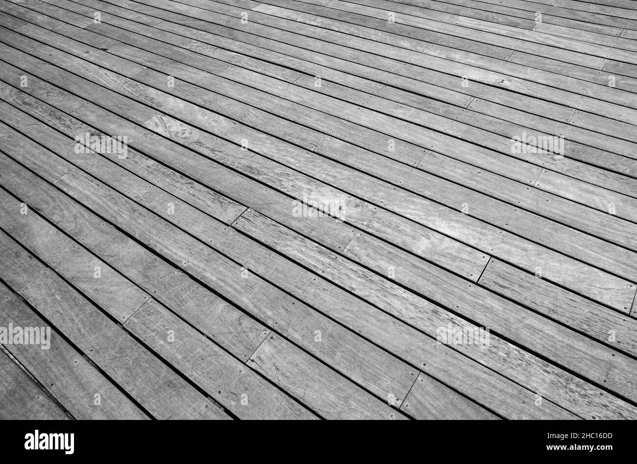 Gray wooden flooring, background photo with selective focus and perspective effect Stock Photo