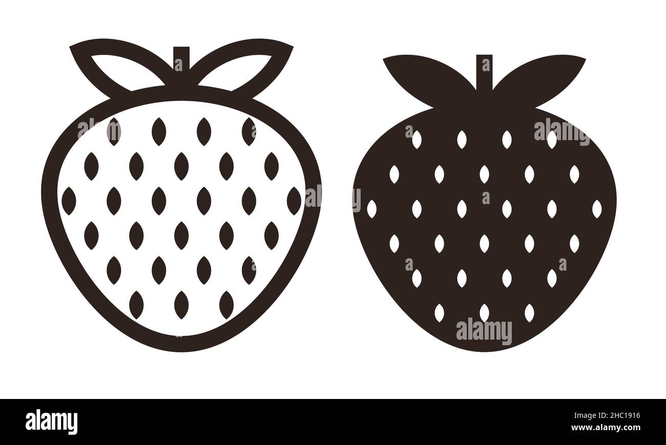 Strawberry icon isolated on white background Stock Photo - Alamy