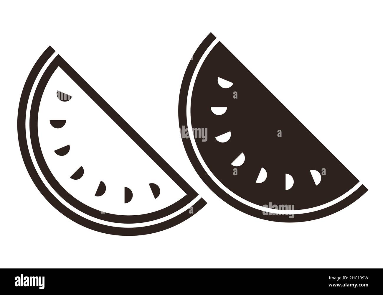 Slice of watermelon icon isolated on white background Stock Photo - Alamy