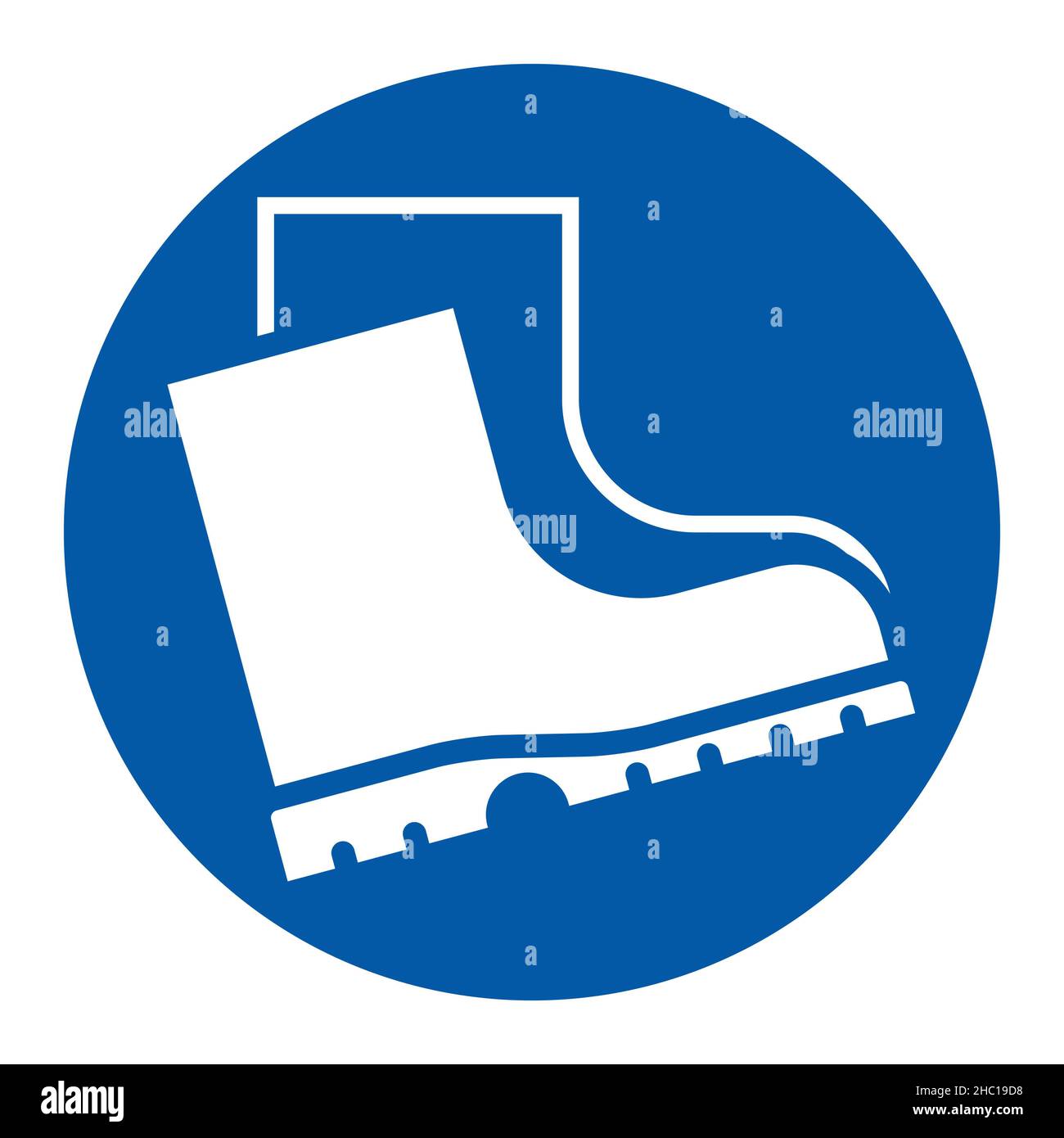Wear safety footwear sign. Protective safety boots must be worn Stock