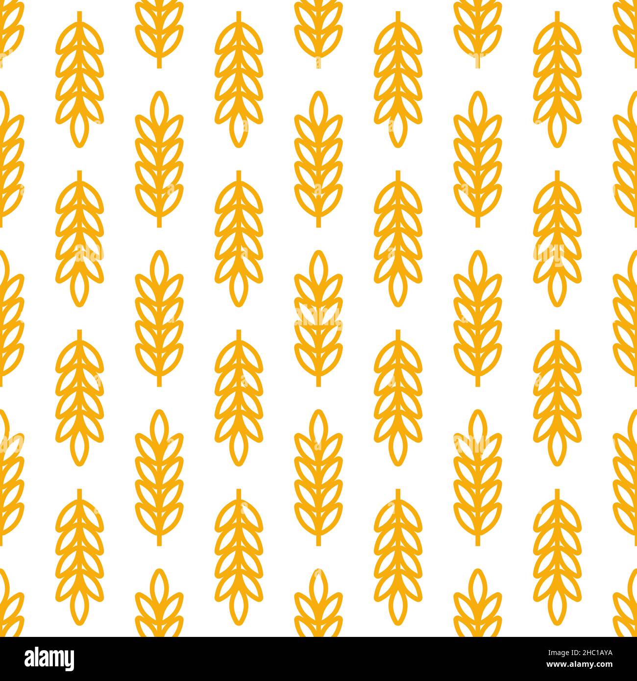 Wheat ears icon vector farm seamless pattern background. Line whole ...