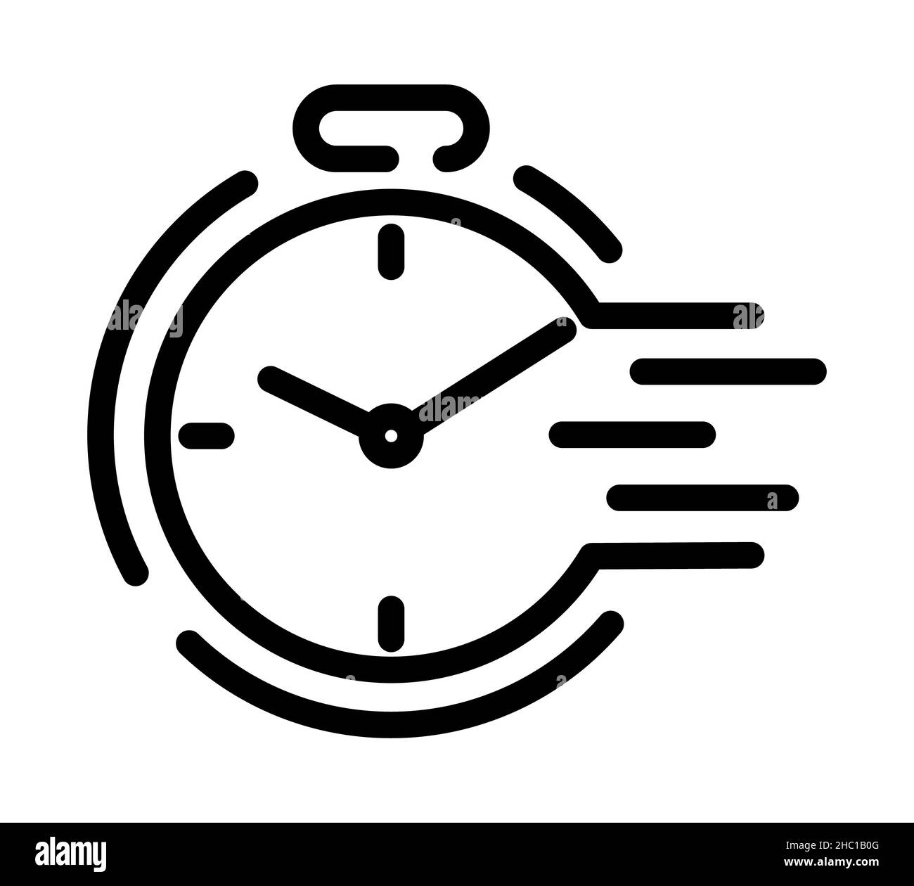 Time icon. Clock pictogram. Flat symbol for web. Line stroke. Isolated ...