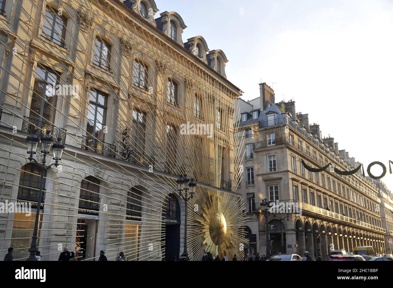 Place vendome. View of the facade of Louis Vuitton with lots of mirrors  reflecting the buildings around Stock Photo - Alamy