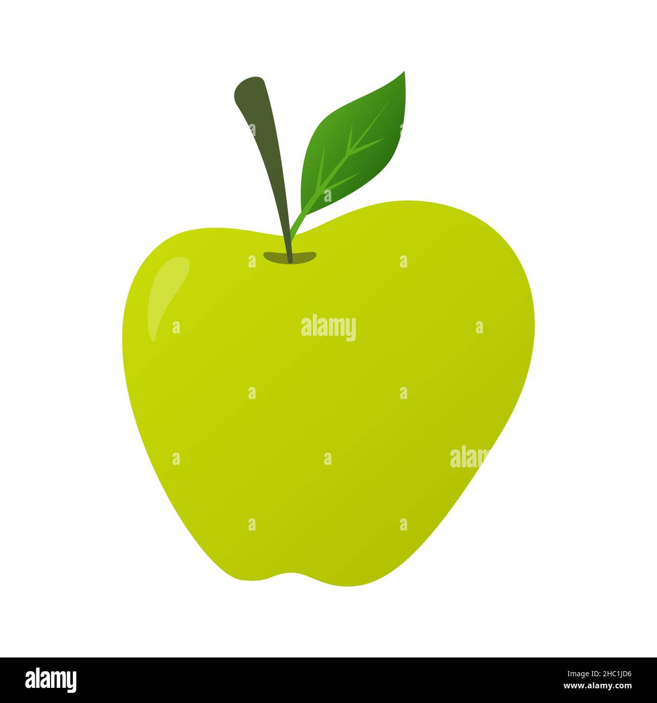 Green apple - modern flat design single isolated icon. Neat detailed