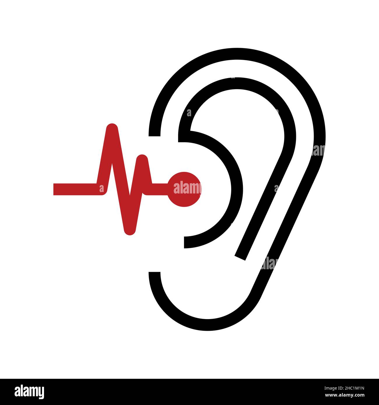 Hearing, ear icon. Hearing symbol isolated on white background Stock Photo