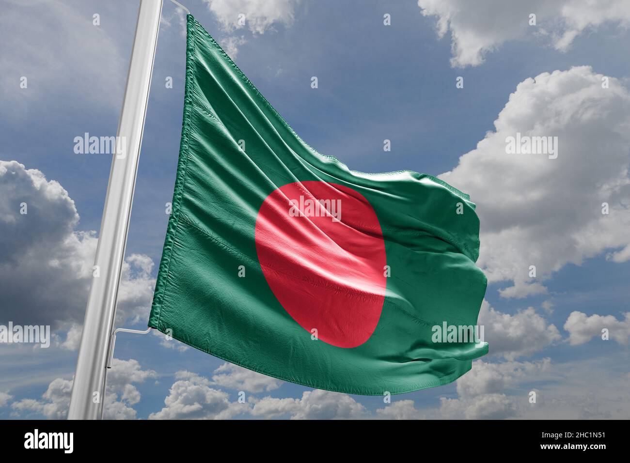 The national flag of Bangladesh Stock Photo