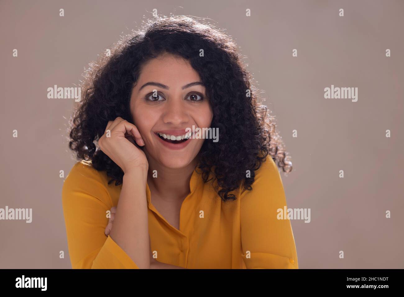Excited young lady open hi-res stock photography and images - Alamy