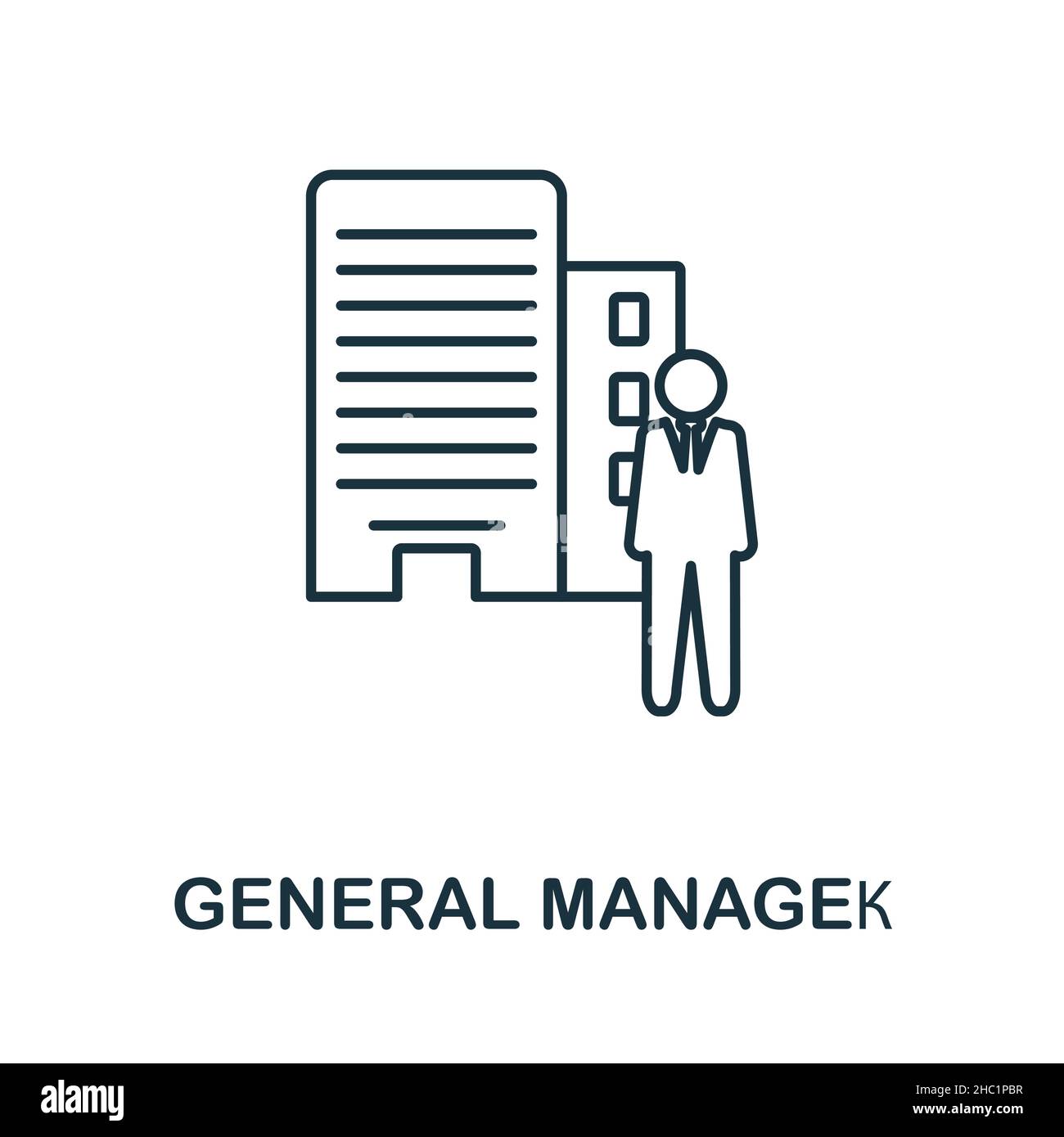 General Manager icon. Line element from company management collection. Linear General Manager icon sign for web design, infographics and more. Stock Vector