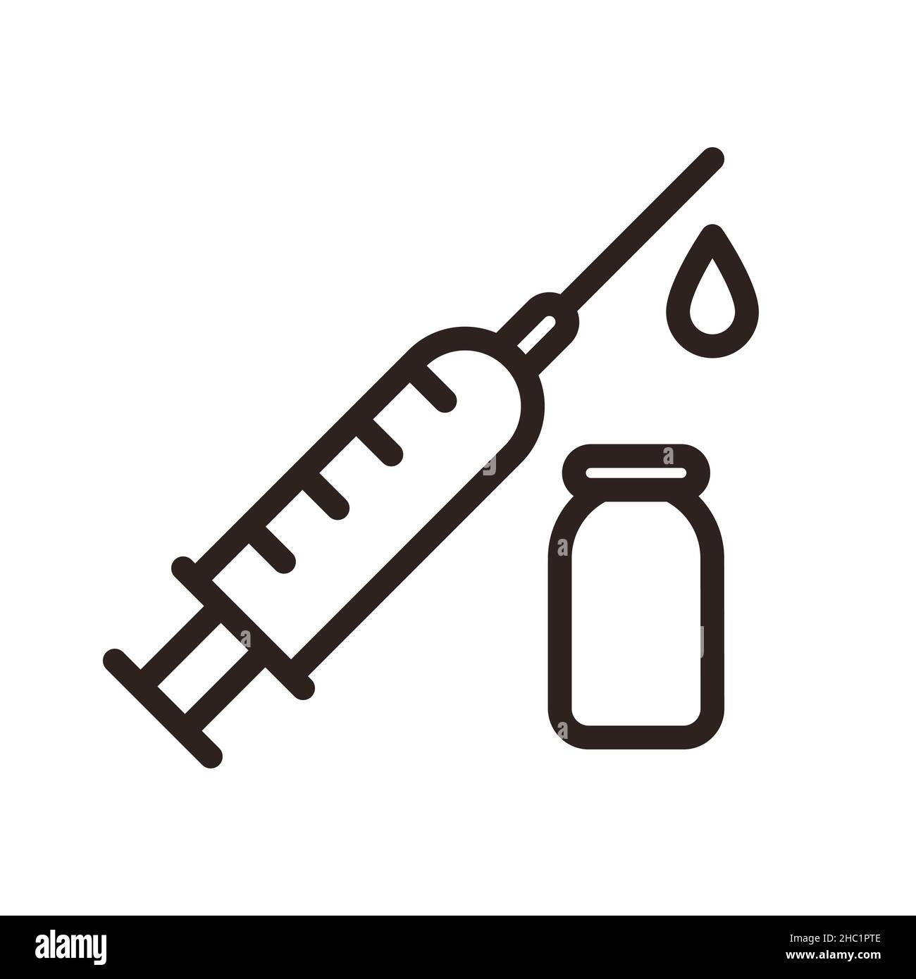 Injection syringe icon. Covid-19 vaccine. Corona virus prevention Stock ...