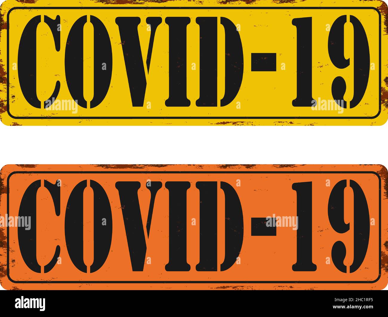 Covid19 Biohazard warning poster sign. Danger and biohazard caution