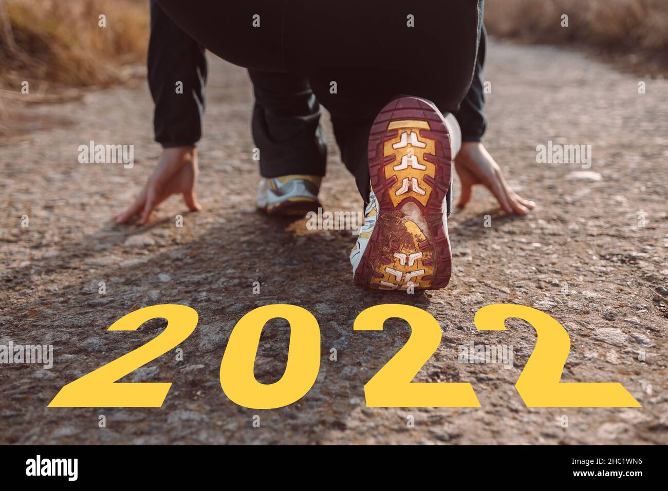 start-2022-written-on-highway-road-of-empty-asphalt-road-planning-and
