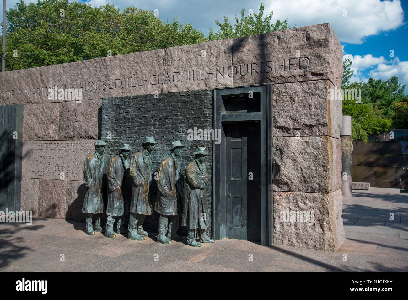 WASHINGTON, USA - AUGUST 20, 2019: The Great Depression Memorial in Washington D.C., USA Stock Photo