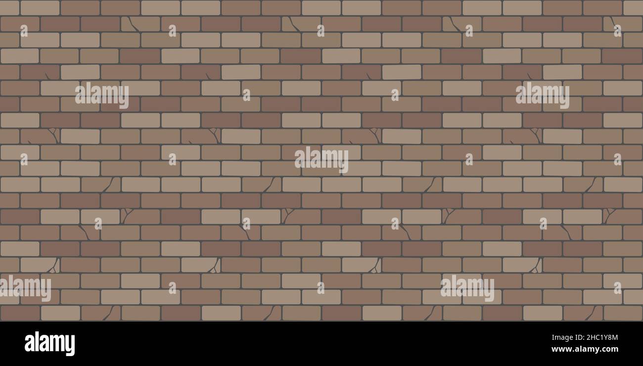 Flat Brown Brick Wall Seamless Texture Decorative Background Vector ...