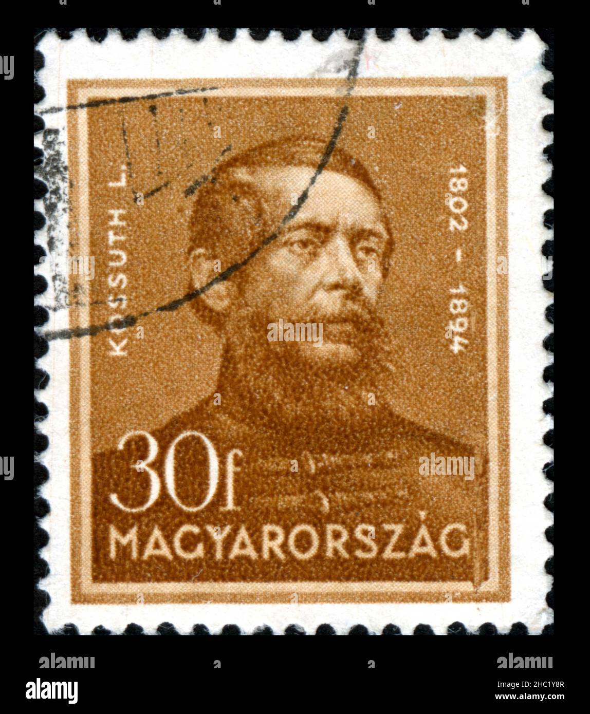 Stamp print in Hungary, Lajos Kossuth, politician Stock Photo - Alamy