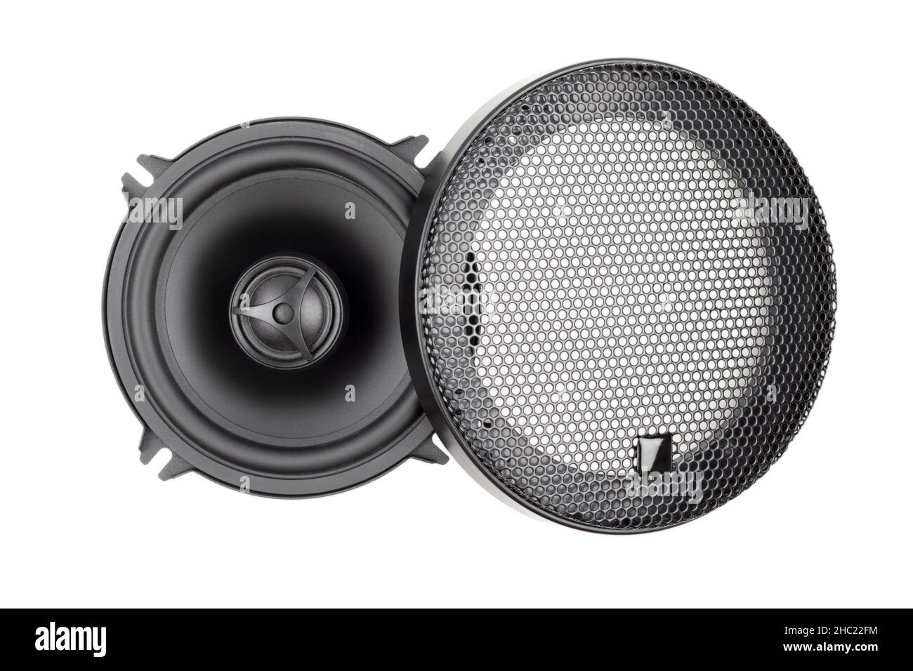 Stylish car audio acoustic round speaker with waffle grill protector