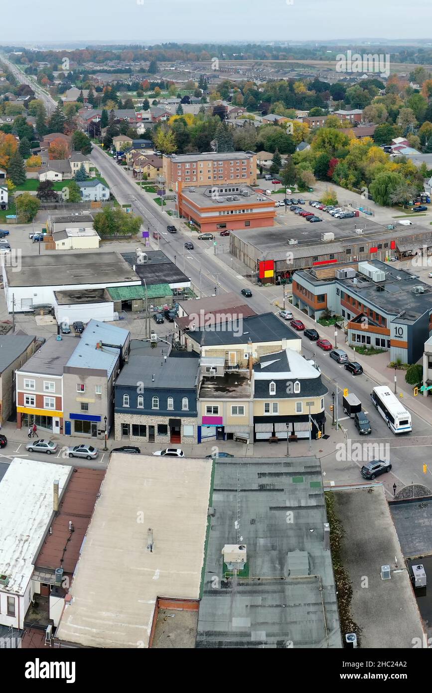 An aerial vertical view of Elmira, Ontario, Canada Stock Photo Alamy