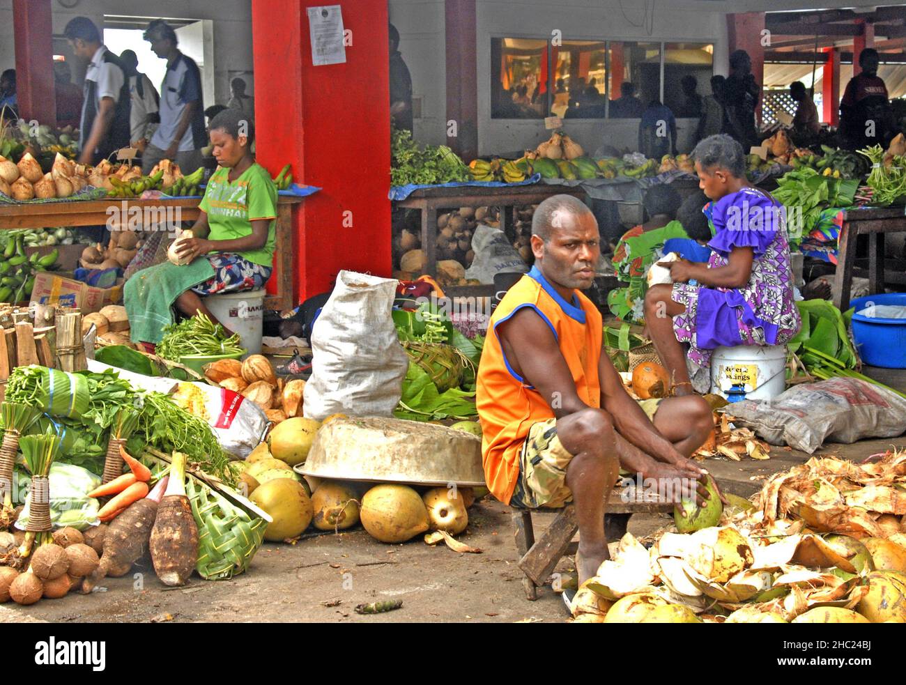 day market, Port Villa, Efate island, Vanuatu; Oceania Stock Photo