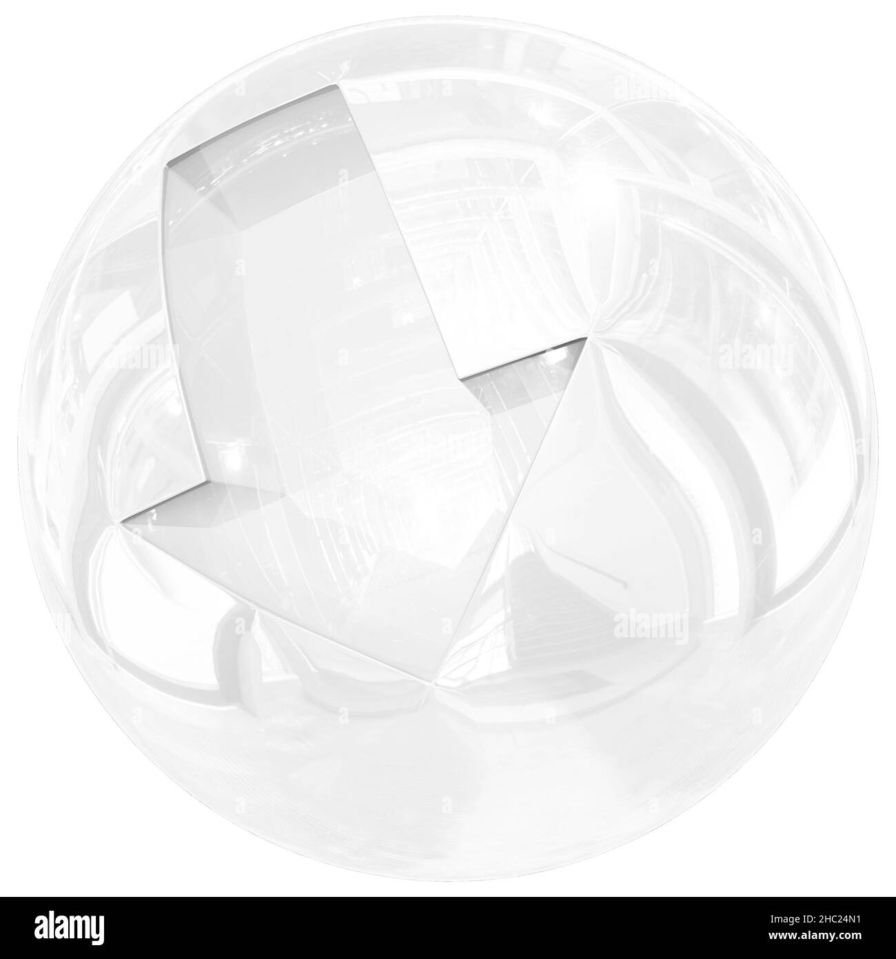 Sphere with arrow - download button 3d isolated - 3d rendering Stock Photo