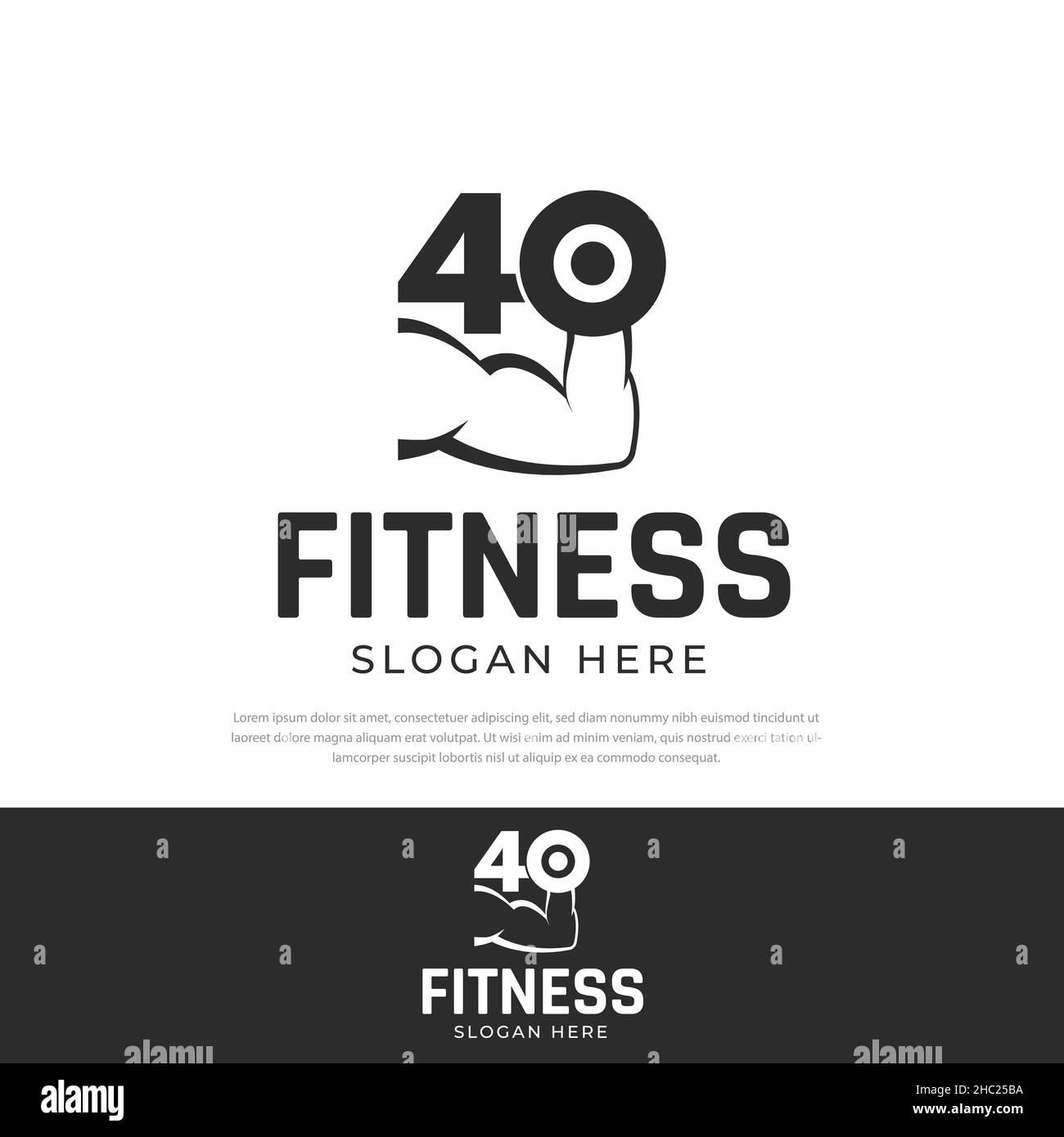 logo One-handed weightlifting illustration design, symbol, icon, vector template, sport Stock Vector