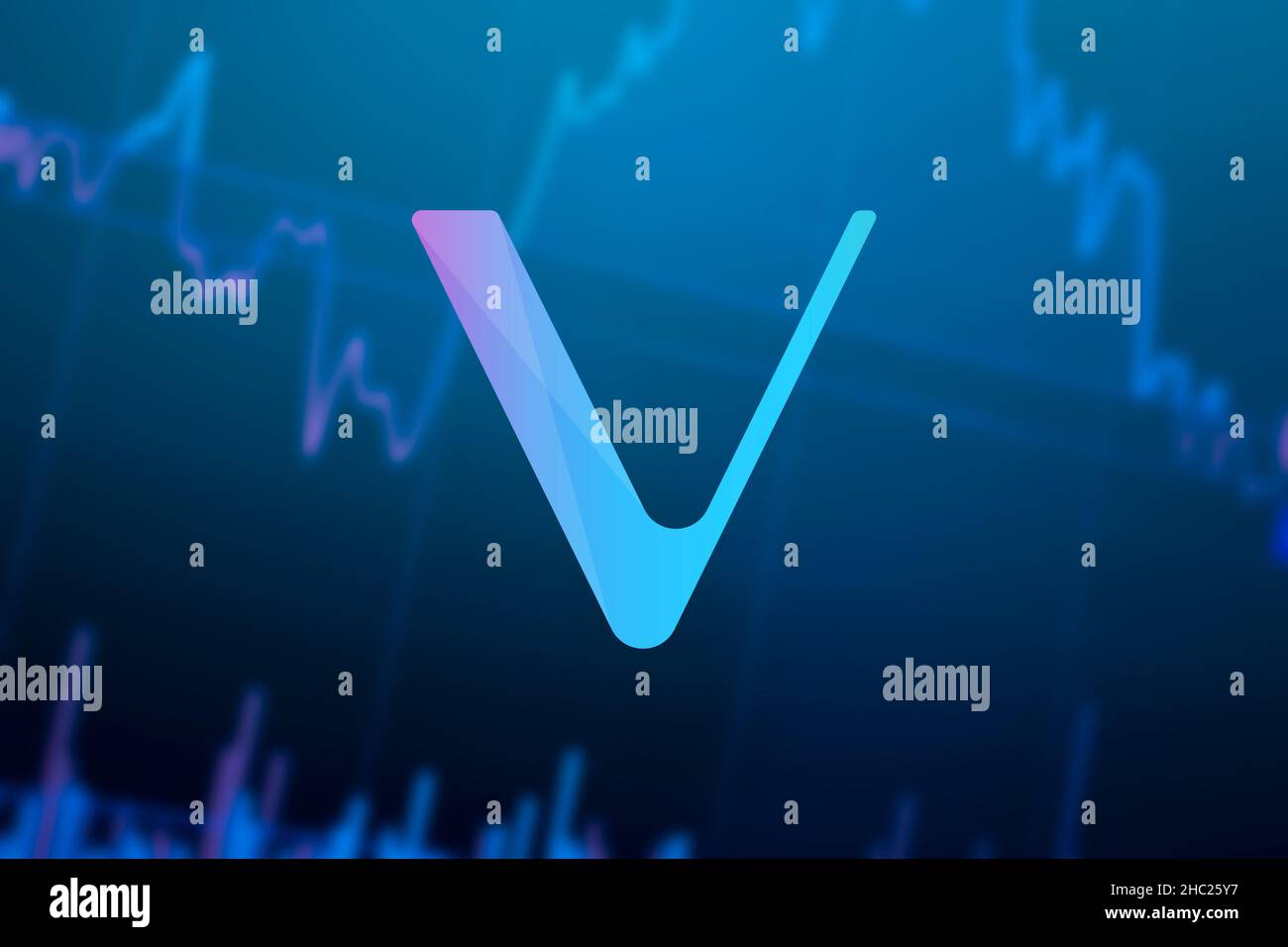 VeChain VET Cryptocurrency. VeChain coin growth chart on the exchange,  chart Stock Photo - Alamy