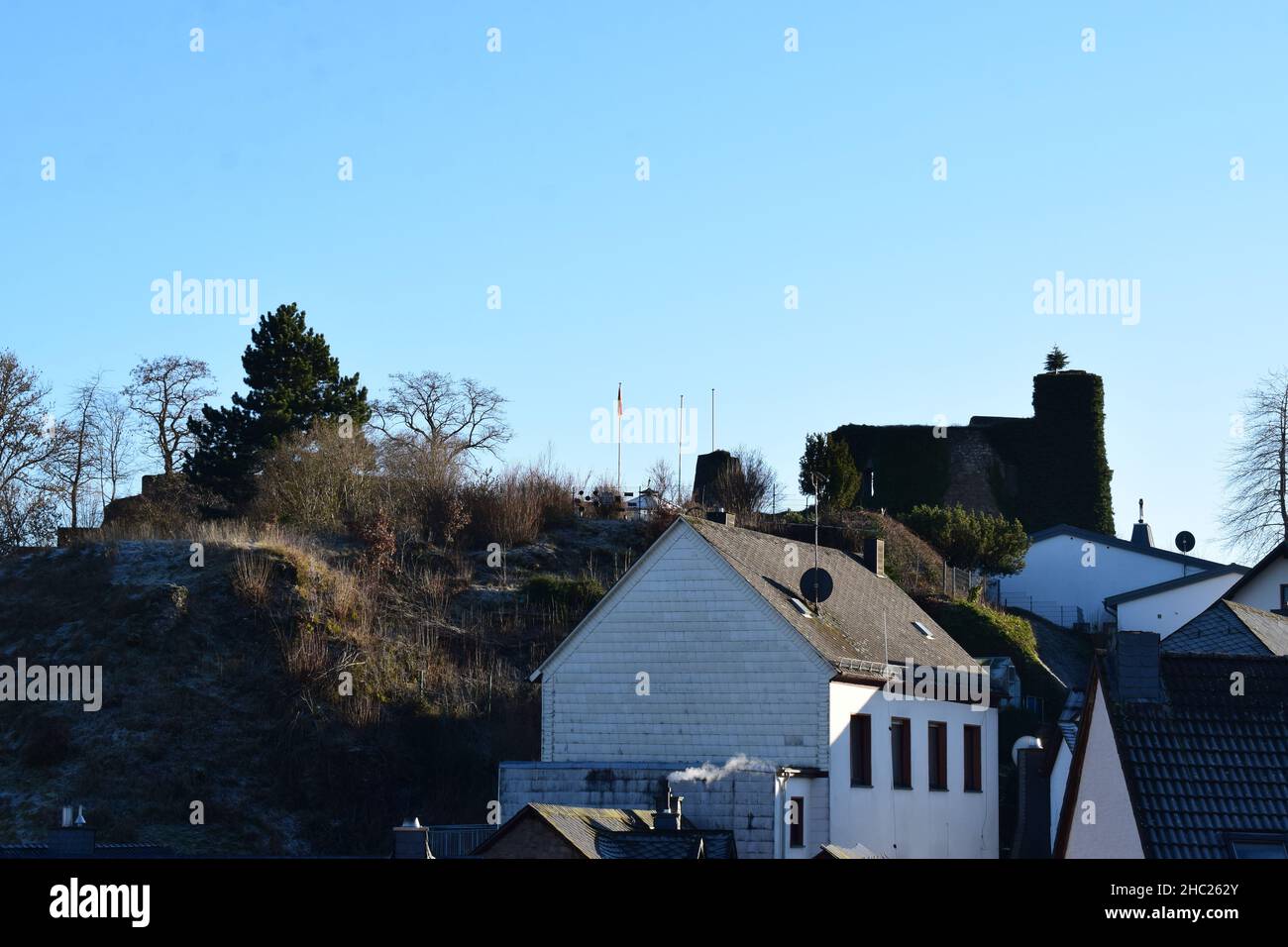 old town Ulmen with the castle ruin above Stock Photo - Alamy