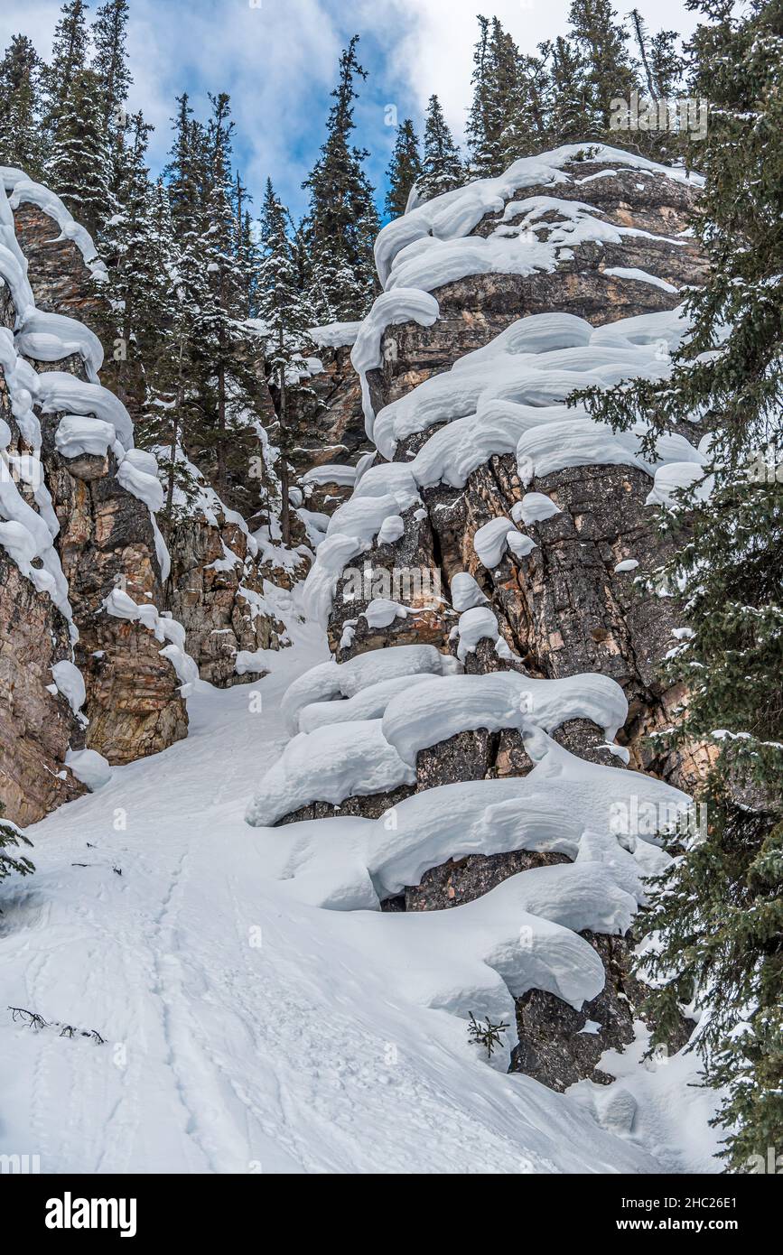 Lake Louise in Banff Park in winter time, Alberta, Canada Stock Photo ...