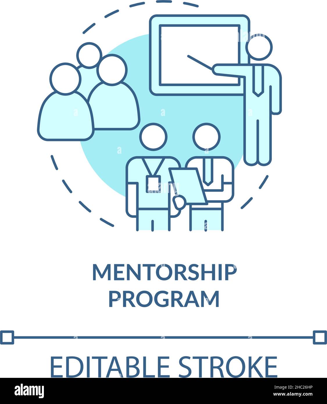 Mentorship program turquoise concept icon Stock Vector