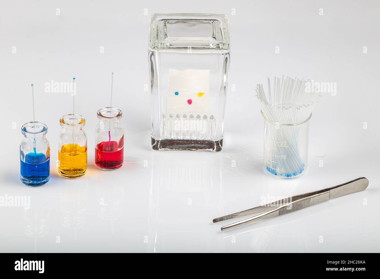 Thin layer chromatography equipments include jar, silica gel, capillary