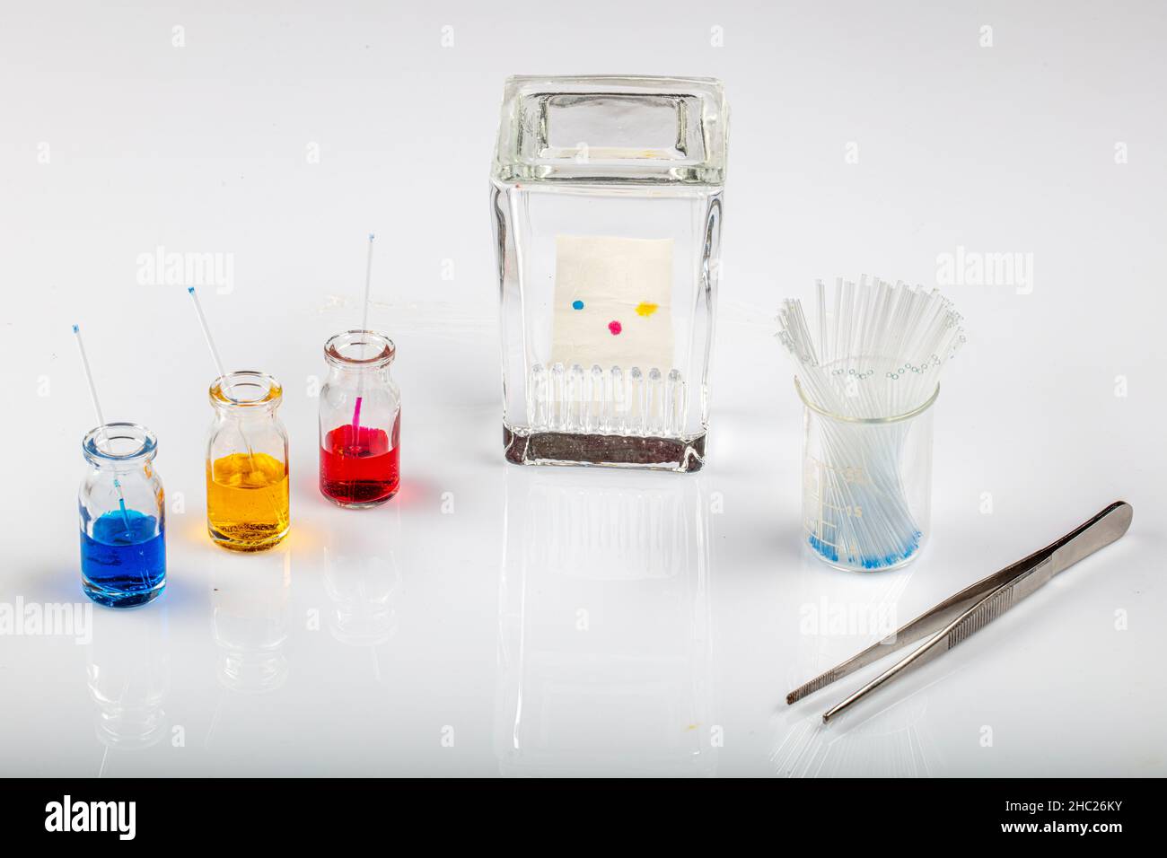 Thin layer chromatography equipments include jar, silica gel, capillary