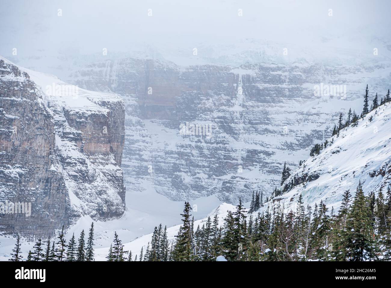 Lake Louise in Banff Park in winter time, Alberta, Canada Stock Photo ...