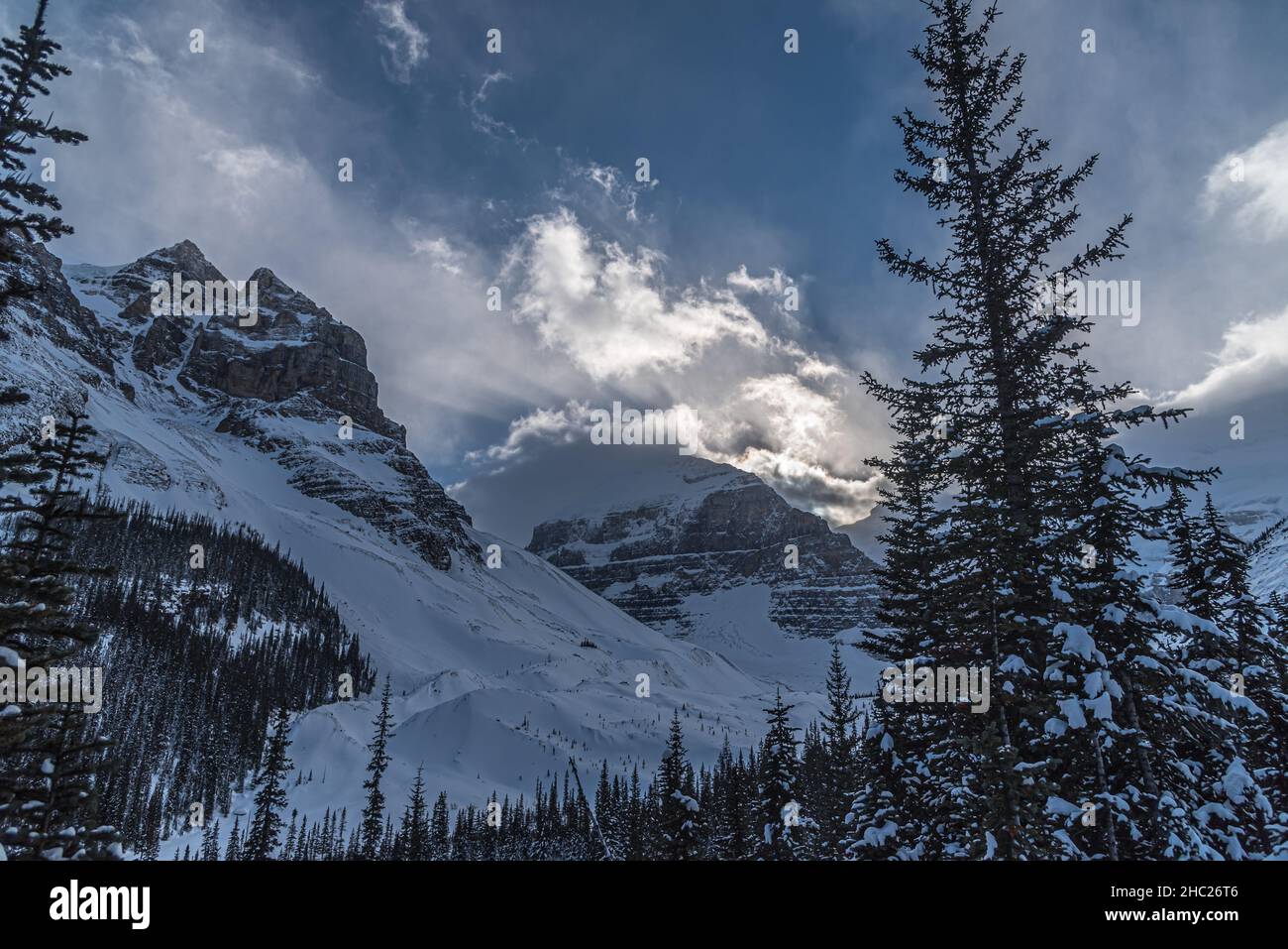 Lake Louise in Banff Park in winter time, Alberta, Canada Stock Photo ...