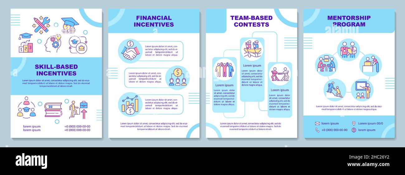 Teamwork incentives blue brochure template Stock Vector Image & Art - Alamy