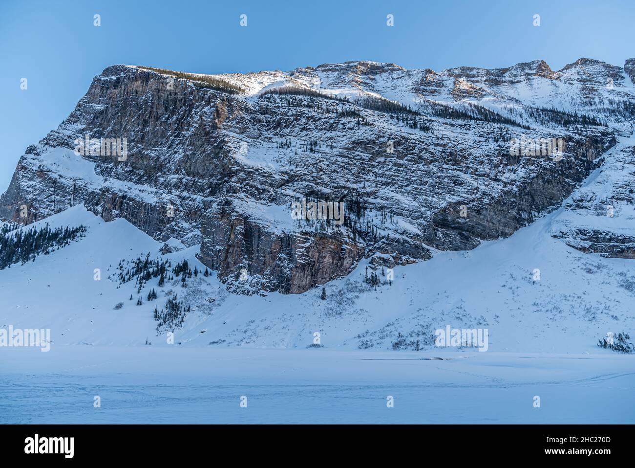 Lake Louise in Banff Park in winter time, Alberta, Canada Stock Photo ...