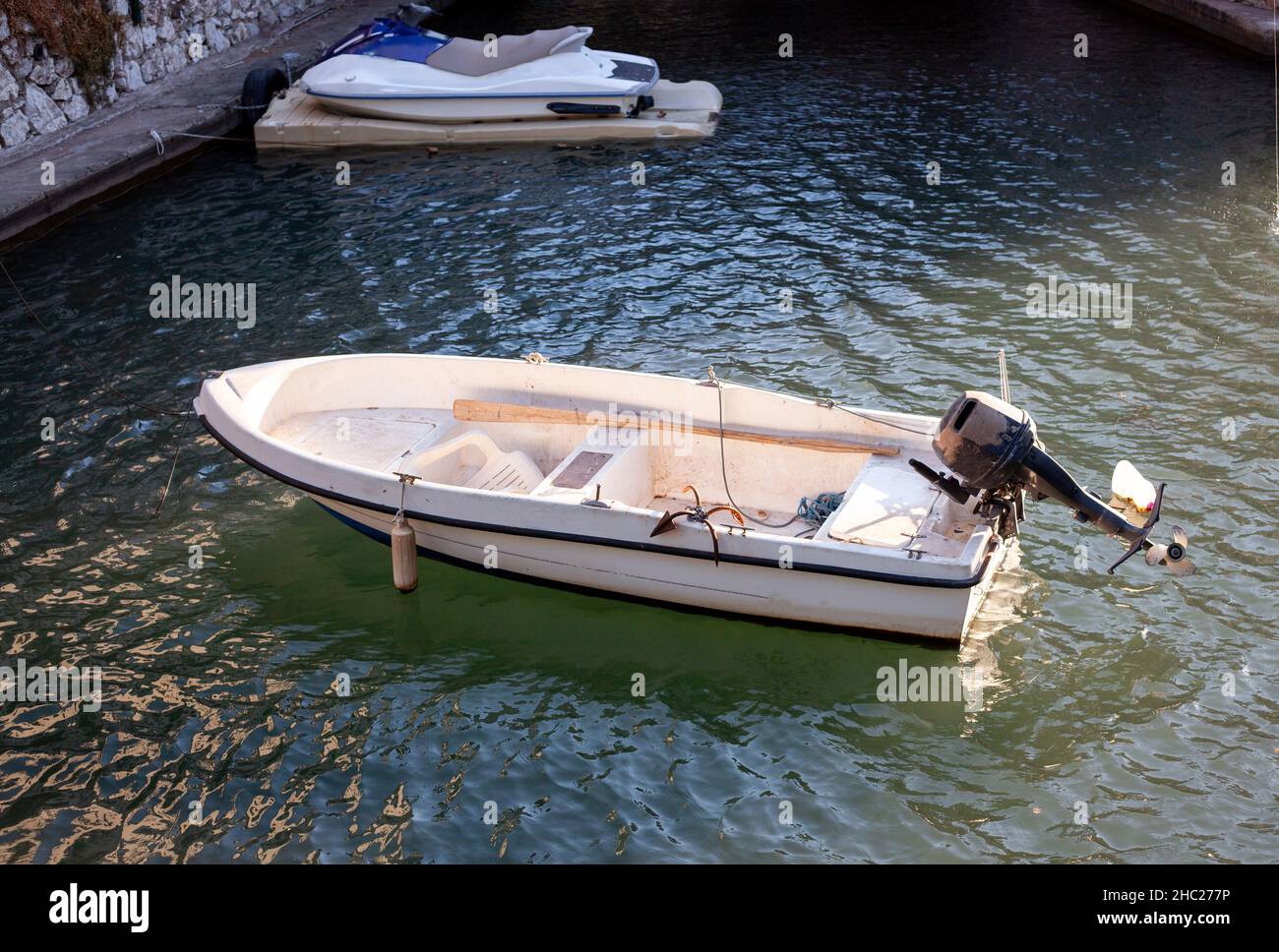 Tied up motor boat hi-res stock photography and images - Alamy
