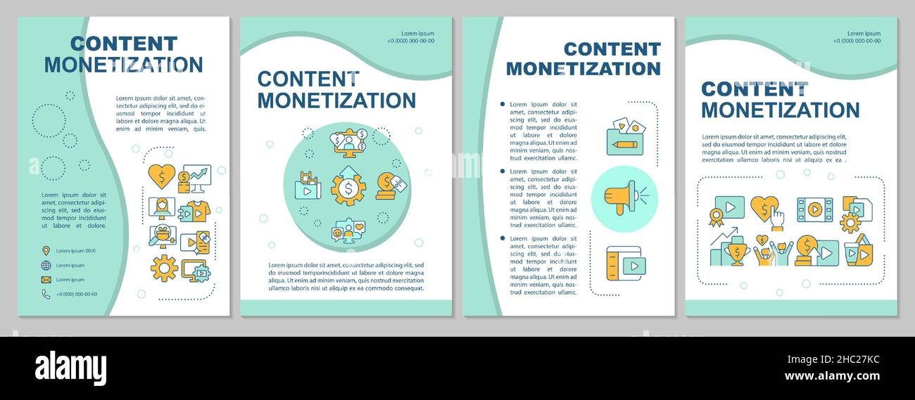 Content monetization mint brochure template Stock Vector Image & Art ...
