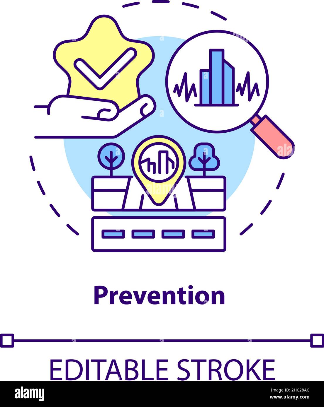Prevention concept icon Stock Vector